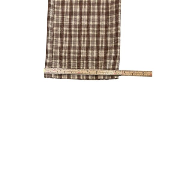 Shein Womens Brown Plaid Wide-Leg Trousers Size M Polyester/Rayon Blend - Picture 9 of 9